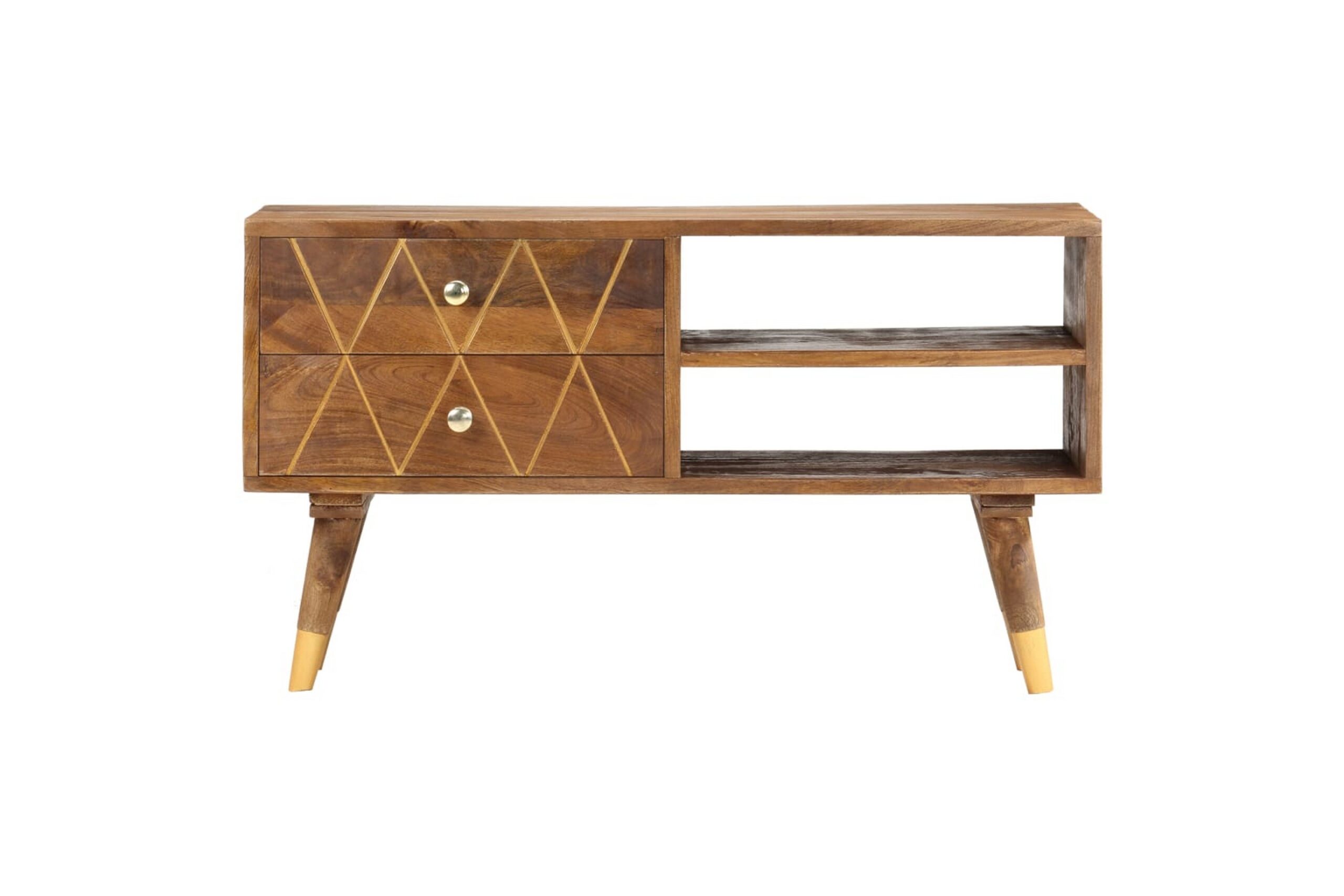 TV-taso 85x35x47 cm täysi mangopuu - Ruskea