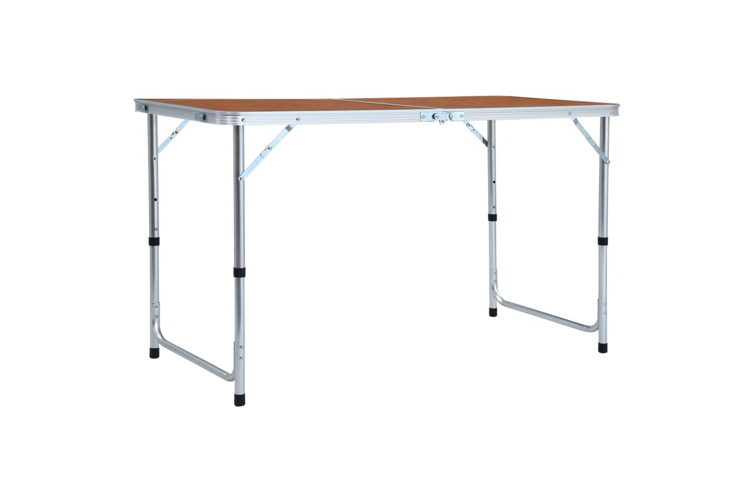 Kokoontaitettava retkipöytä alumiini 120x60 cm - Ruskea