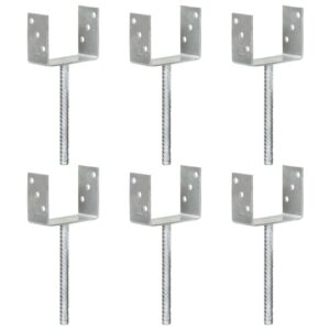 Aita-ankkurit 6 kpl hopea 12x6x30 cm galvanoitu teräs -