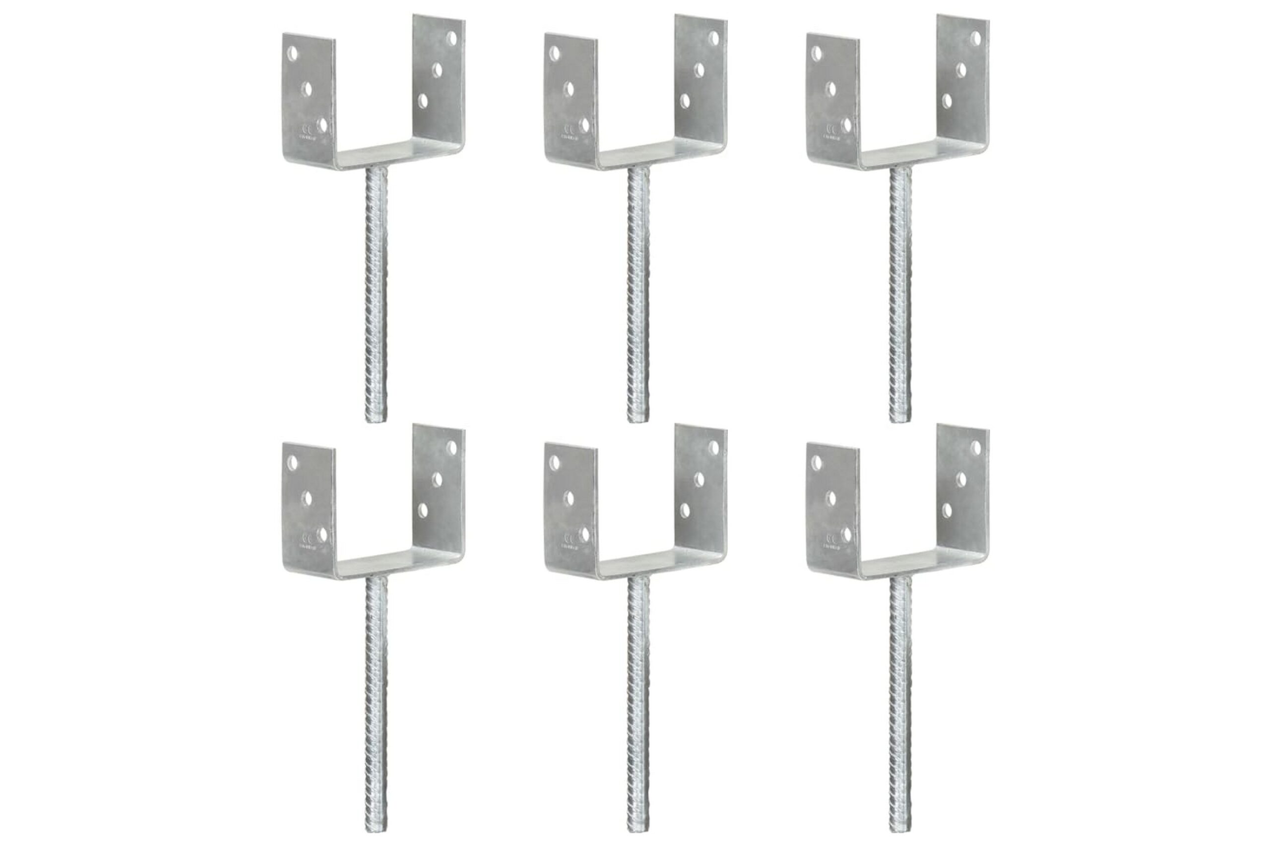 Aita-ankkurit 6 kpl hopea 12x6x30 cm galvanoitu teräs -