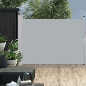 Sisäänvedettävä terassin sivumarkiisi 100x500 cm harmaa - Harmaa