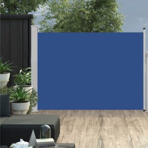 Sisäänvedettävä terassin sivumarkiisi 100x500 cm sininen - Sininen
