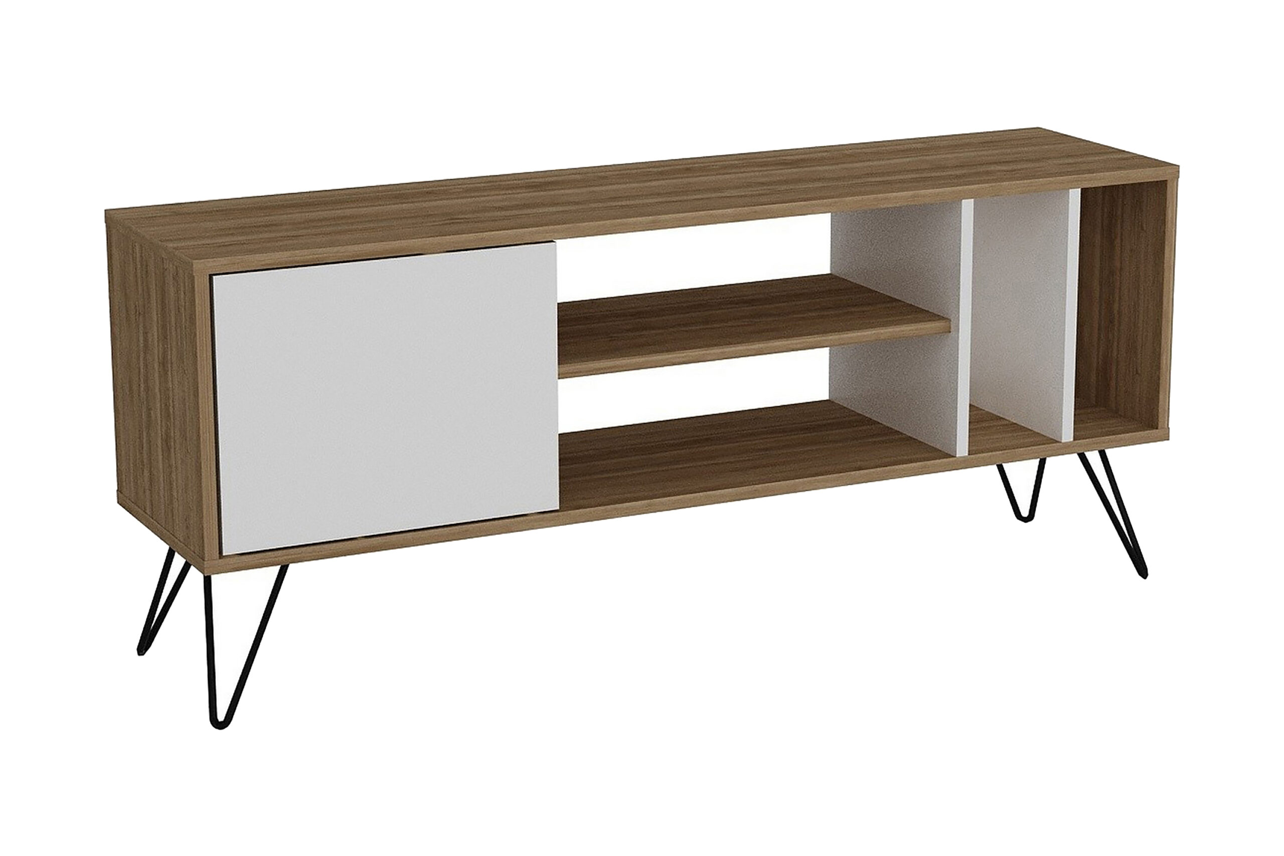 TV-taso Rease 140 cm - Pähkinä/Musta/Valkoinen