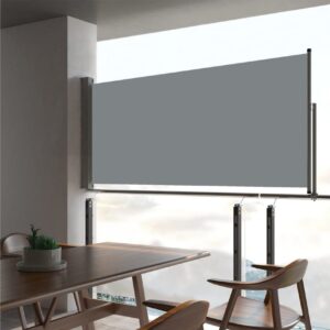 Sisäänvedettävä terassin sivumarkiisi 60x300 cm harmaa - Harmaa
