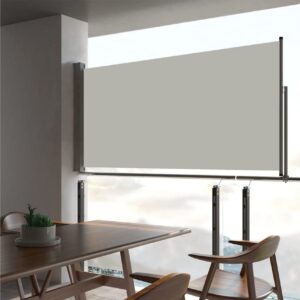 Sisäänvedettävä terassin sivumarkiisi 80x300 cm kerma - Kerma
