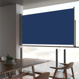 Sisäänvedettävä terassin sivumarkiisi 160x300 cm sininen - Sininen
