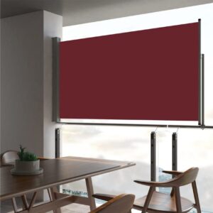 Sisäänvedettävä terassin sivumarkiisi 160x300 cm punainen - Punainen