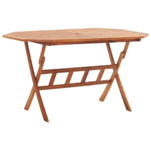 Kokoontaittuva puutarhapöytä 135x85x75 cm täysi akaasiapuu - Ruskea