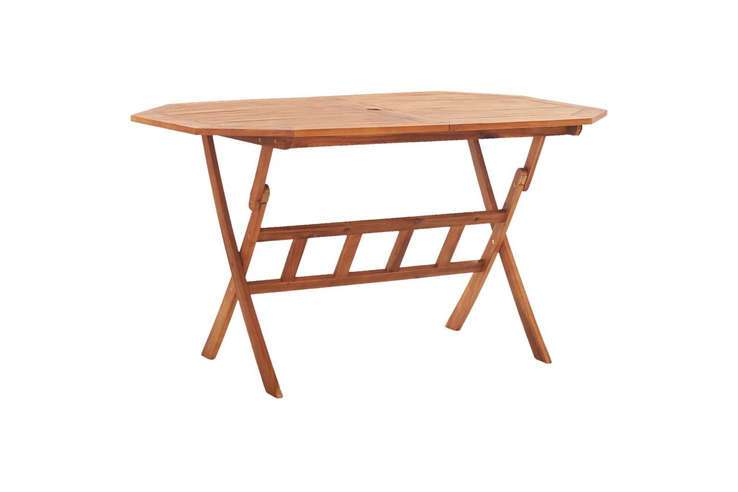 Kokoontaittuva puutarhapöytä 135x85x75 cm täysi akaasiapuu - Ruskea