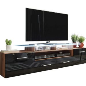 TV-taso Evora 39x194 cm - Musta Korkeakiilto