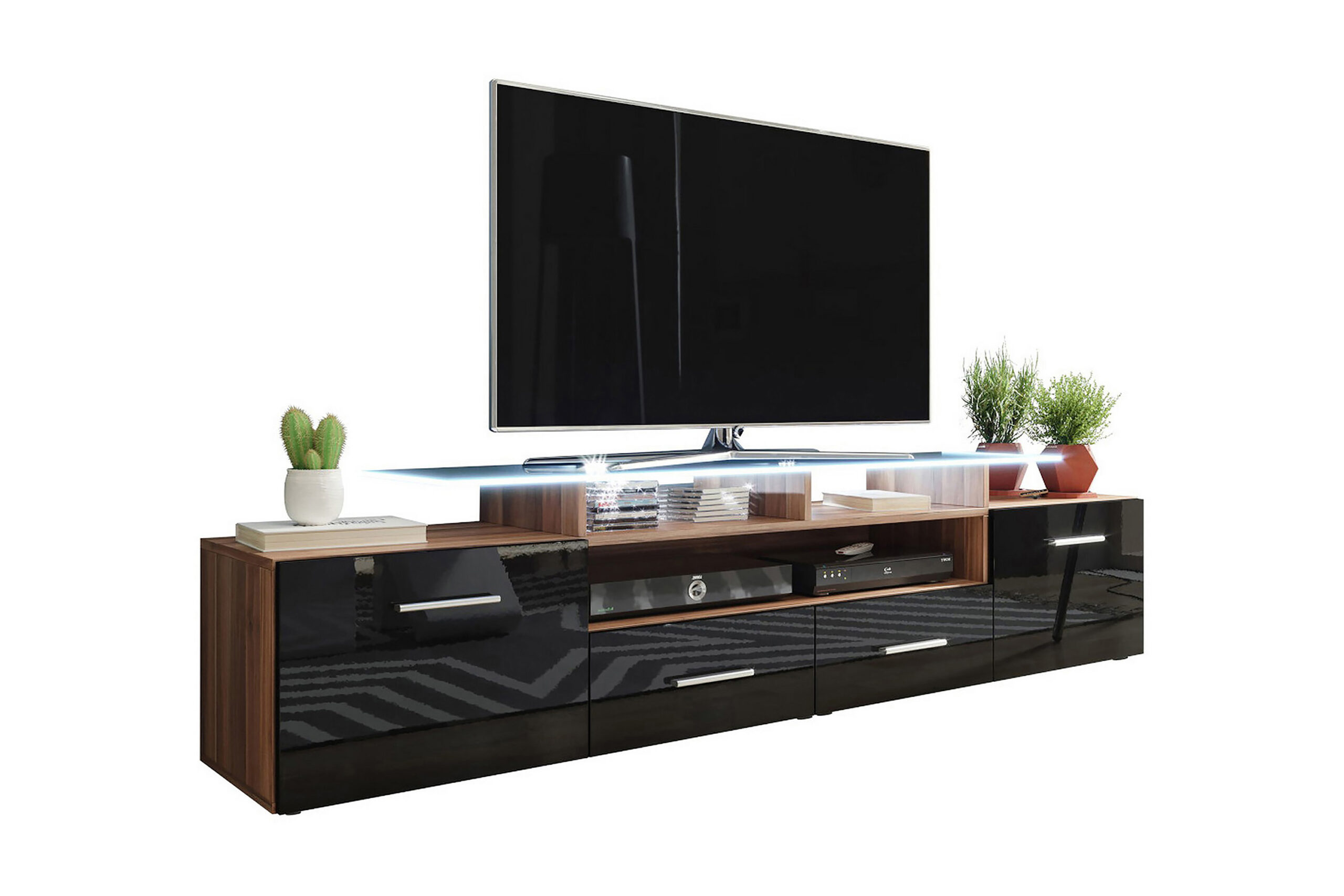 TV-taso Evora 39x194 cm - Musta Korkeakiilto