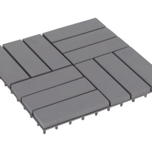 Terassilaatat 10kpl laveeraus 30x30cm täysi akaasiapuu - Harmaa