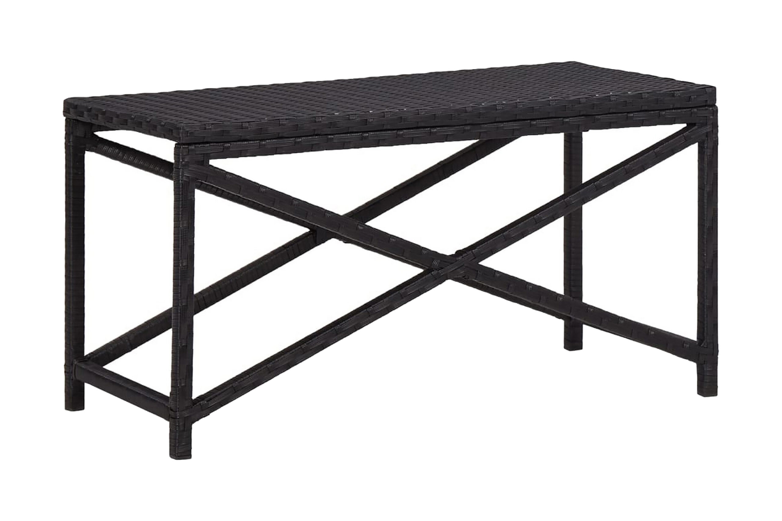 Puutarhapenkki 80 cm polyrottinki musta - Musta