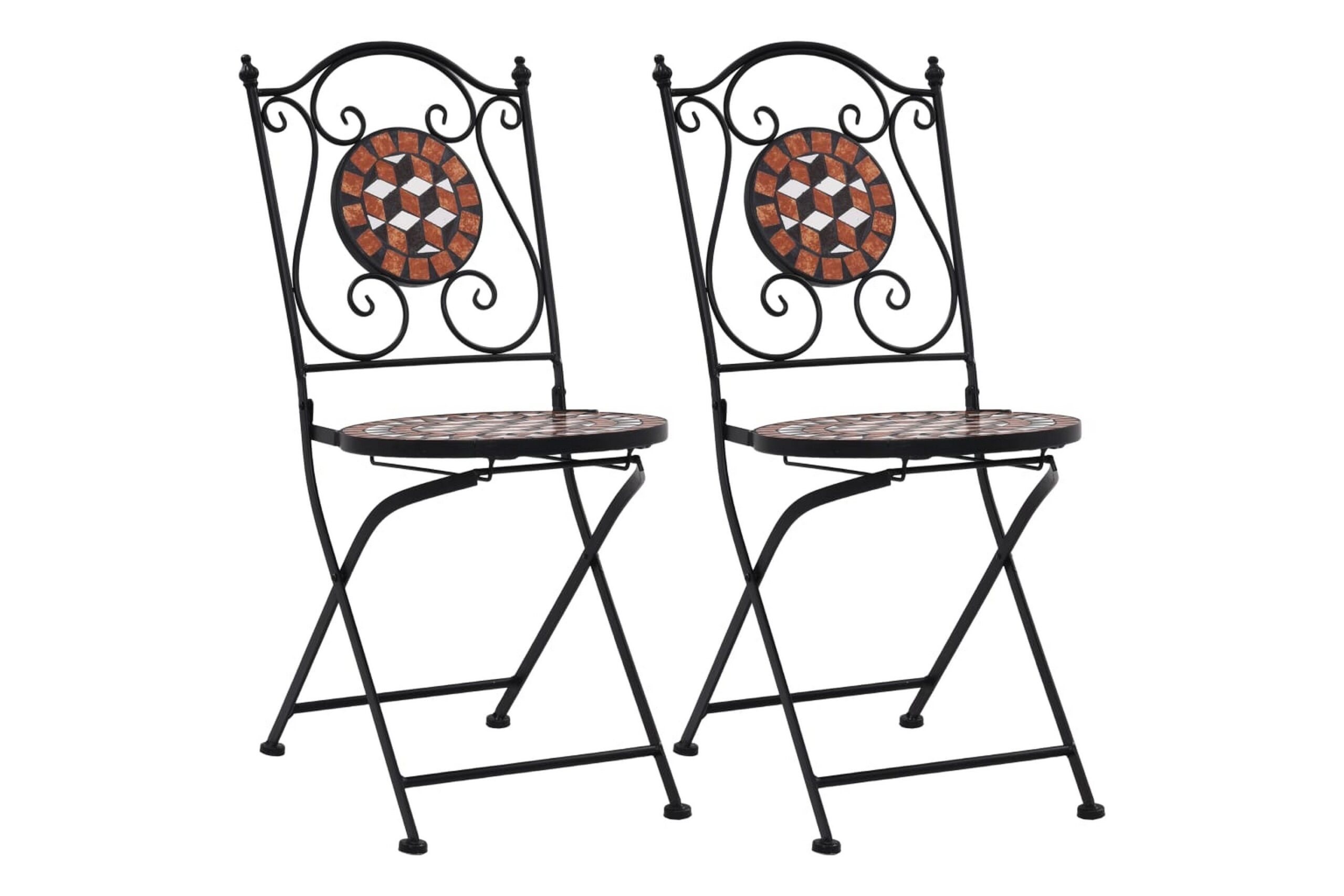 Mosaiikki bistrotuolit 2 kpl ruskea keramiikka - Ruskea