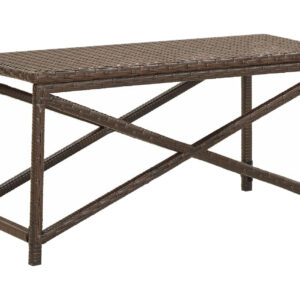 Puutarhapenkki 80 cm polyrottinki ruskea - Ruskea