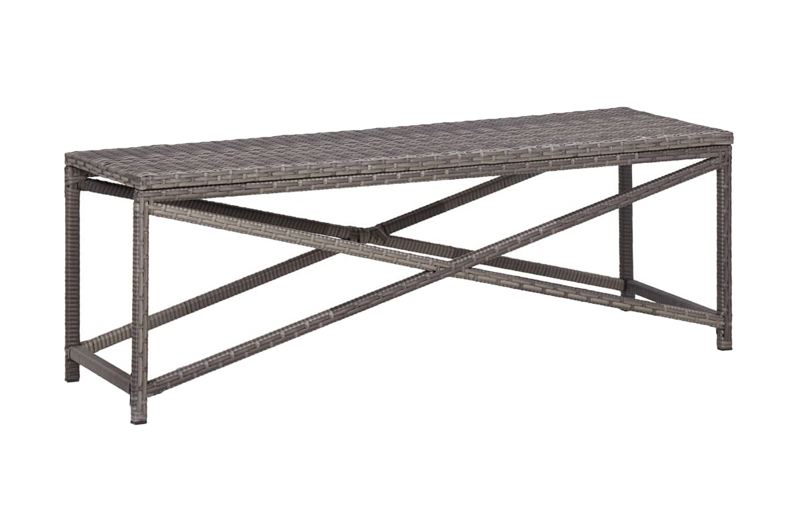Puutarhapenkki 120 cm polyrottinki harmaa - Harmaa