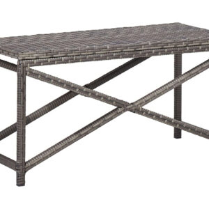 Puutarhapenkki 80 cm polyrottinki harmaa - Harmaa