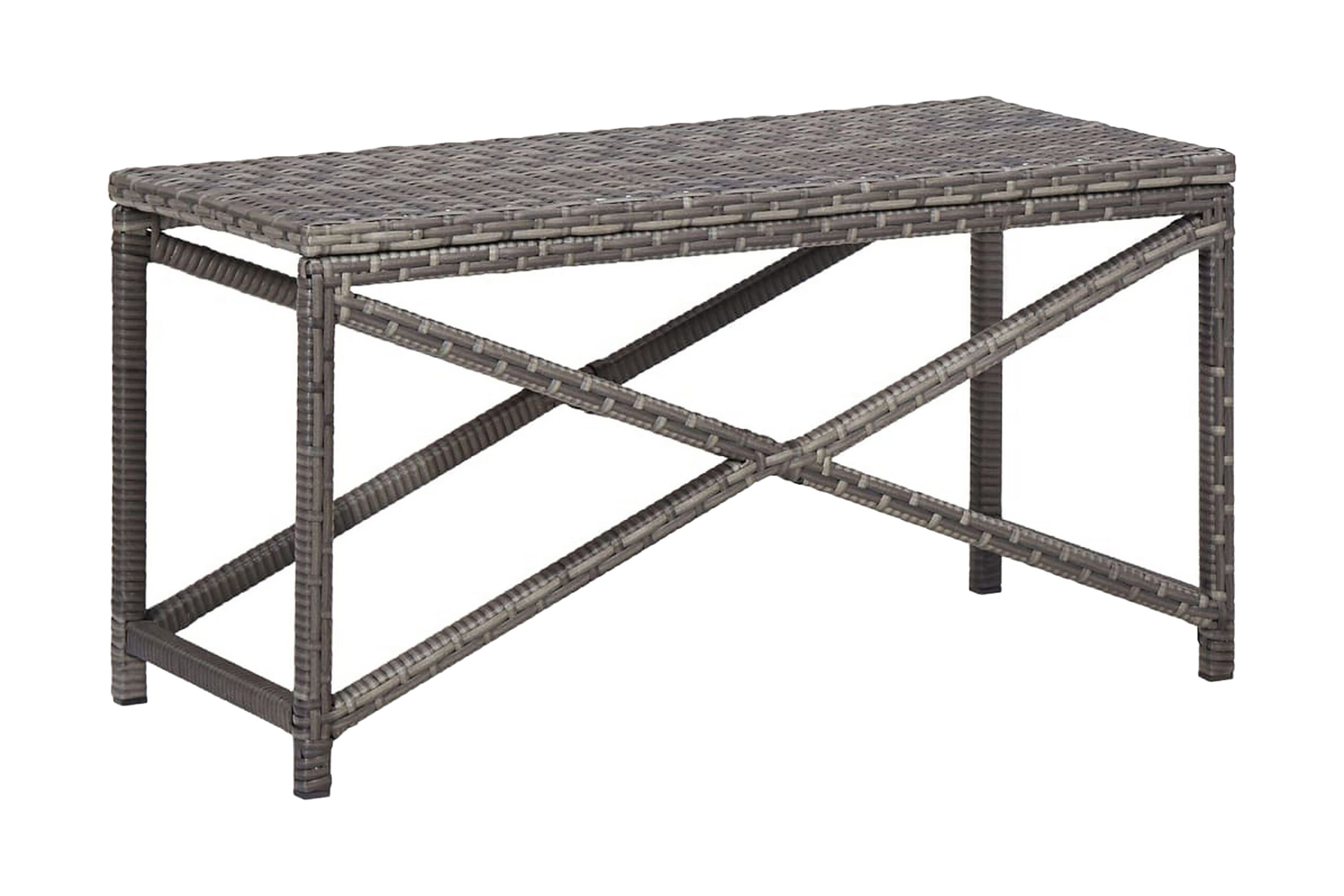 Puutarhapenkki 80 cm polyrottinki harmaa - Harmaa