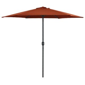 Aurinkovarjo alumiinitanko 270x246 cm terrakotta - Punainen