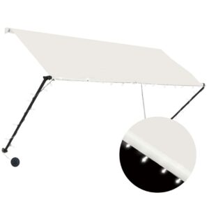 Sisäänkelattava markiisi LEDillä 250x150 cm kerma - Kerma