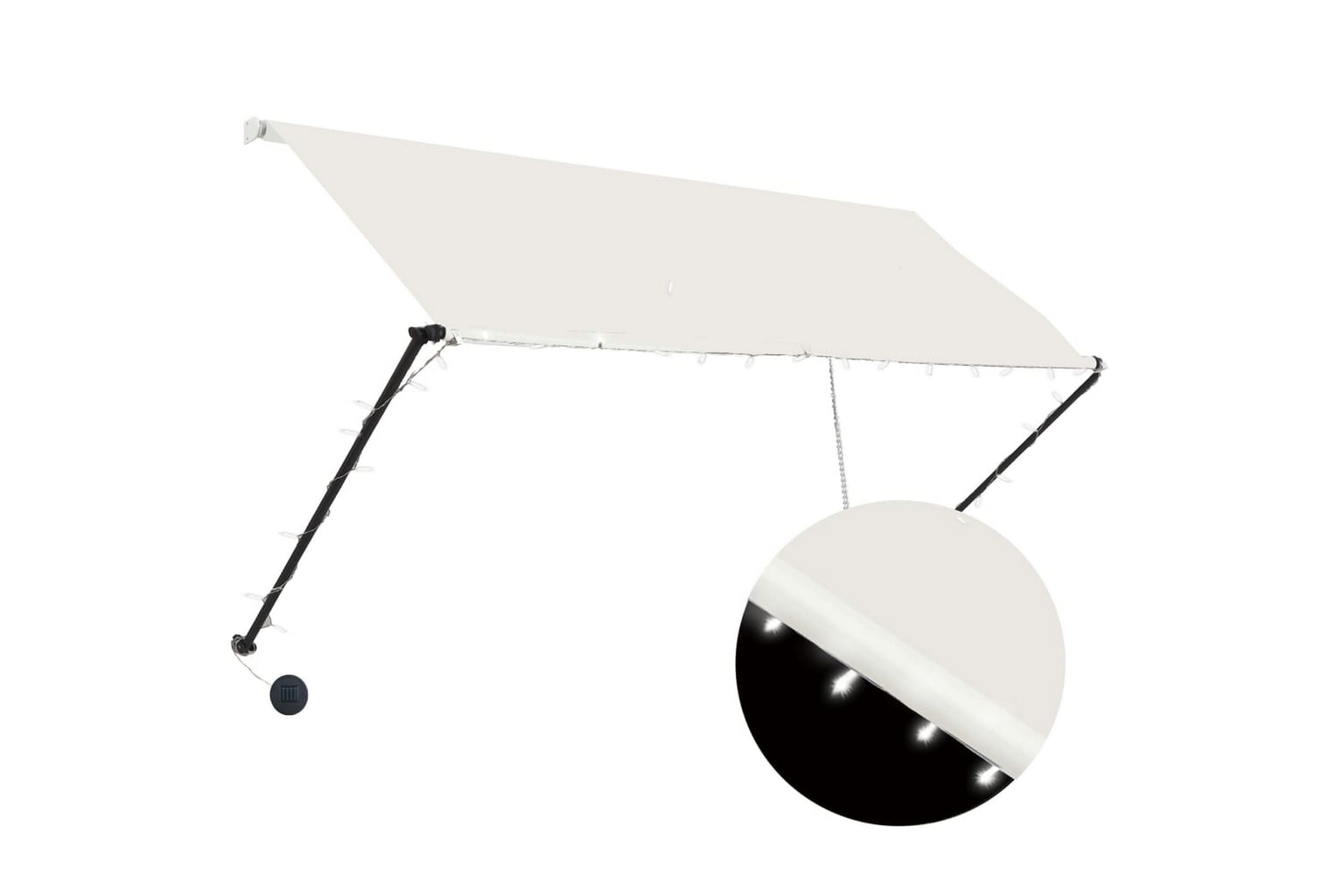 Sisäänkelattava markiisi LEDillä 250x150 cm kerma - Kerma