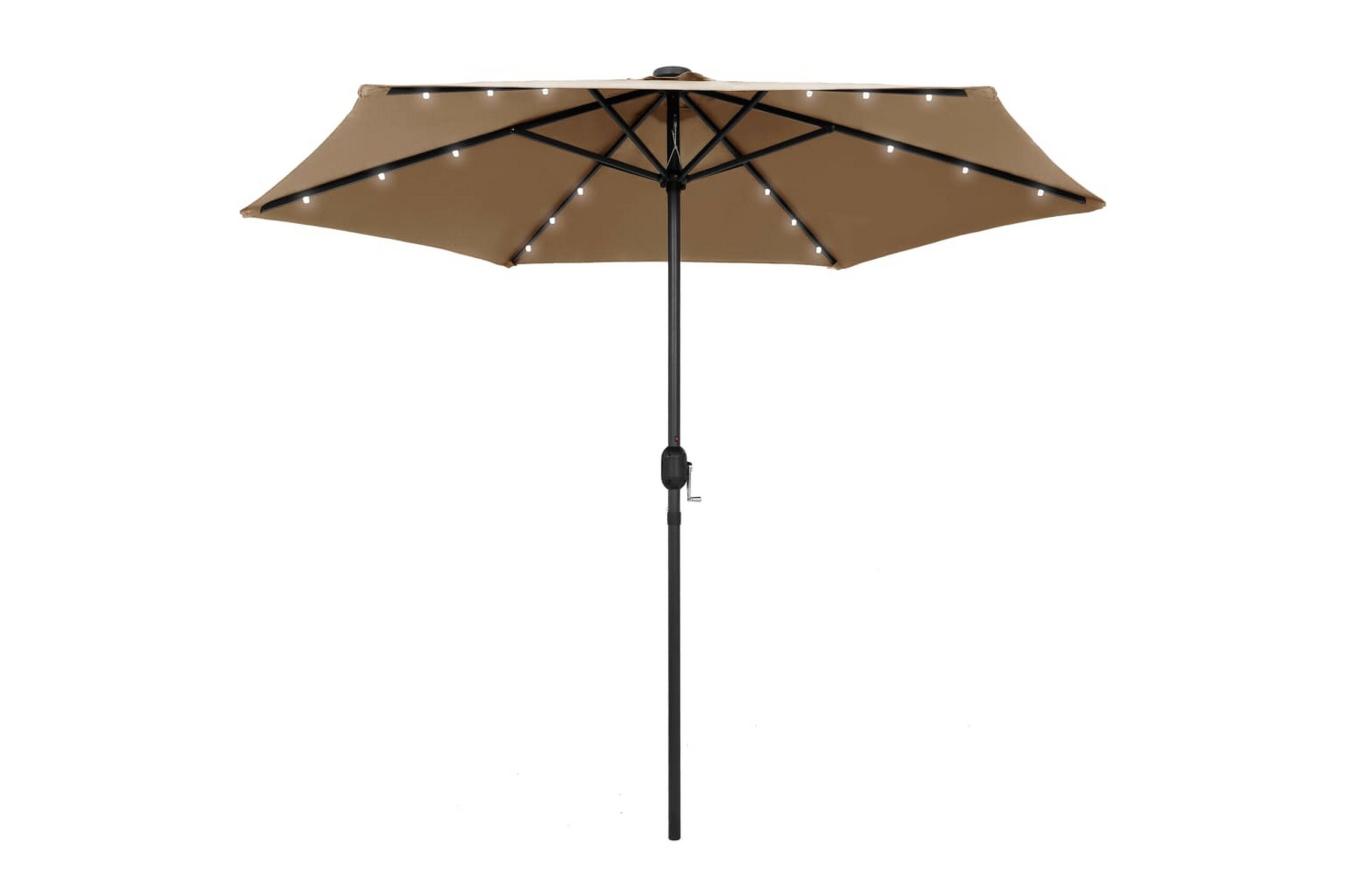 Ulkoaurinkovarjo LED-valot alumiinitanko 270cm harmaanruskea - Harmaa