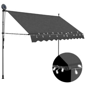 Sisäänkelattava markiisi LEDillä 250 cm antrasiitti - Harmaa