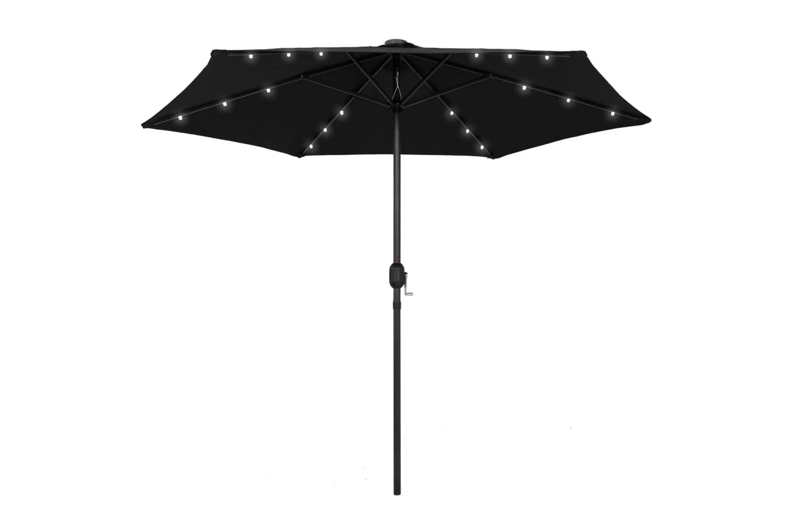 Ulkoaurinkovarjo LED-valot alumiinitanko 270 cm musta - Musta