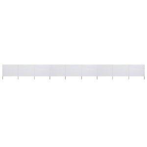 Tuulensuojakangas 9 paneelilla 1200x80 cm hiekan valkoinen - Valkoinen