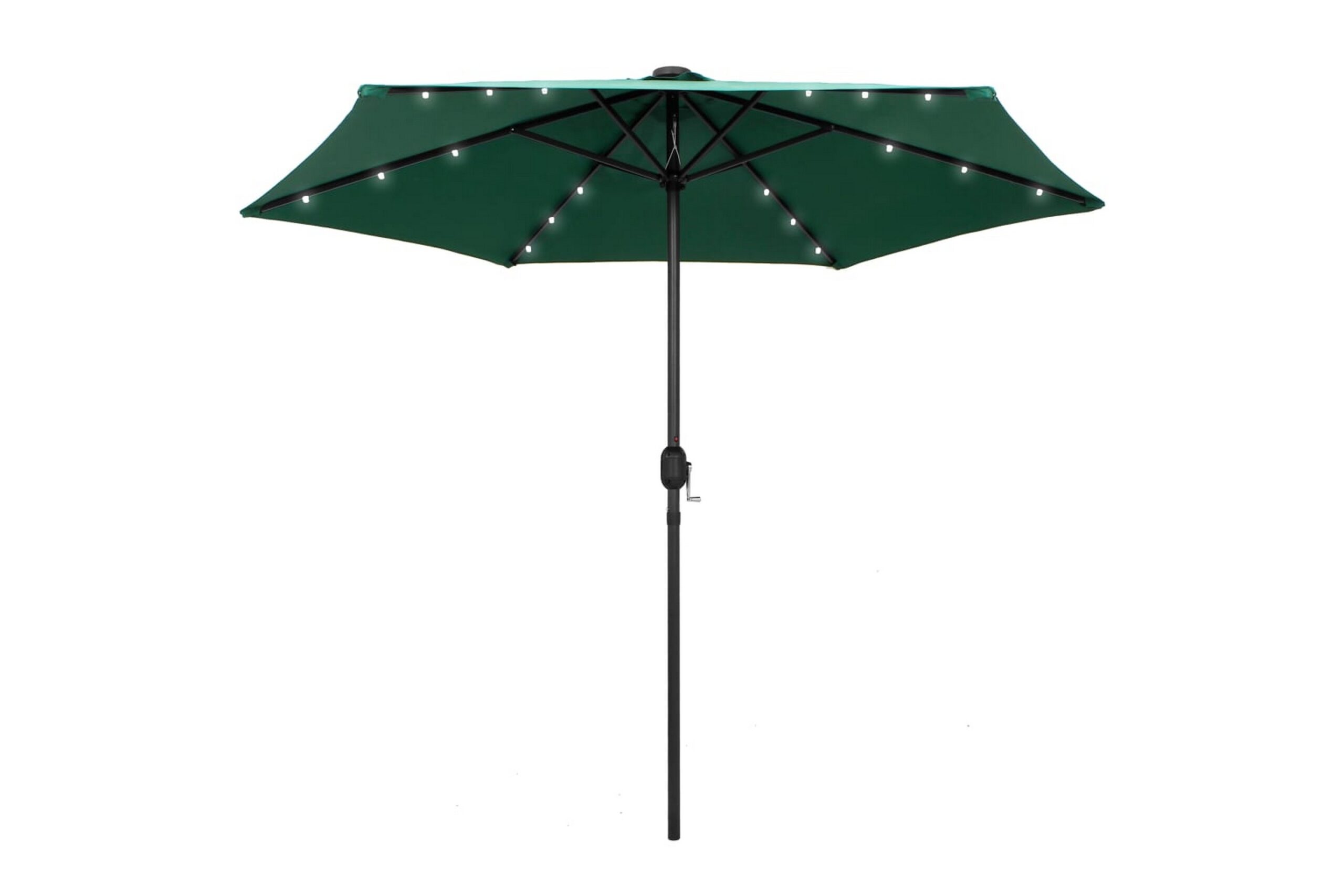 Ulkoaurinkovarjo LED-valot alumiinitanko 270 cm vihreä - Vihreä