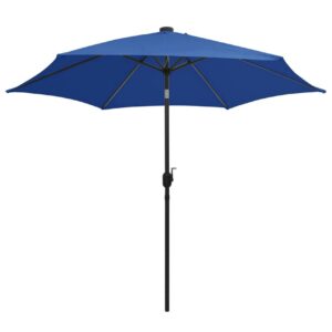 Ulkoaurinkovarjo LED-valot alumiinitanko 300cm taivaansinine - Sininen