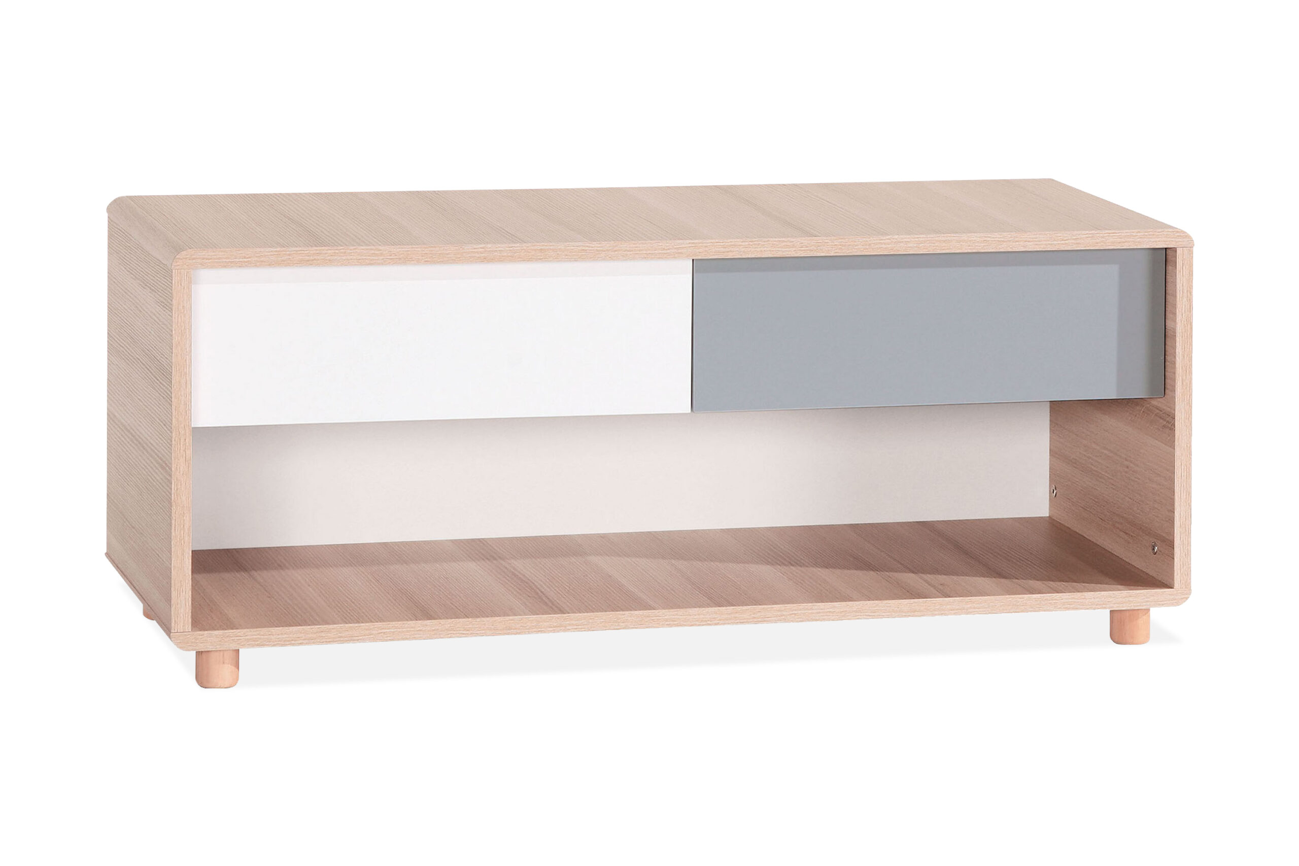 TV-taso Evolve 120 cm Luonnonväri/Valkoinen/Harmaa - VOX