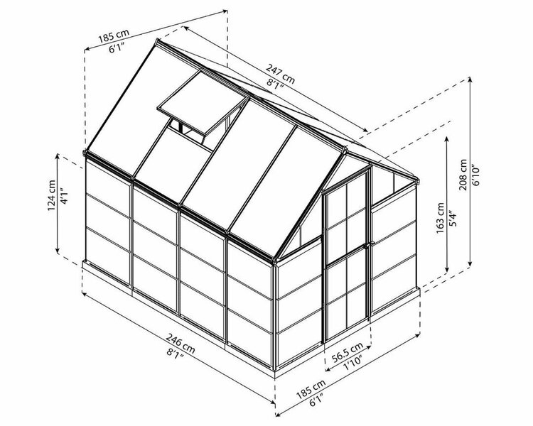 Kasvihuone HYBRID, 4,6 m2