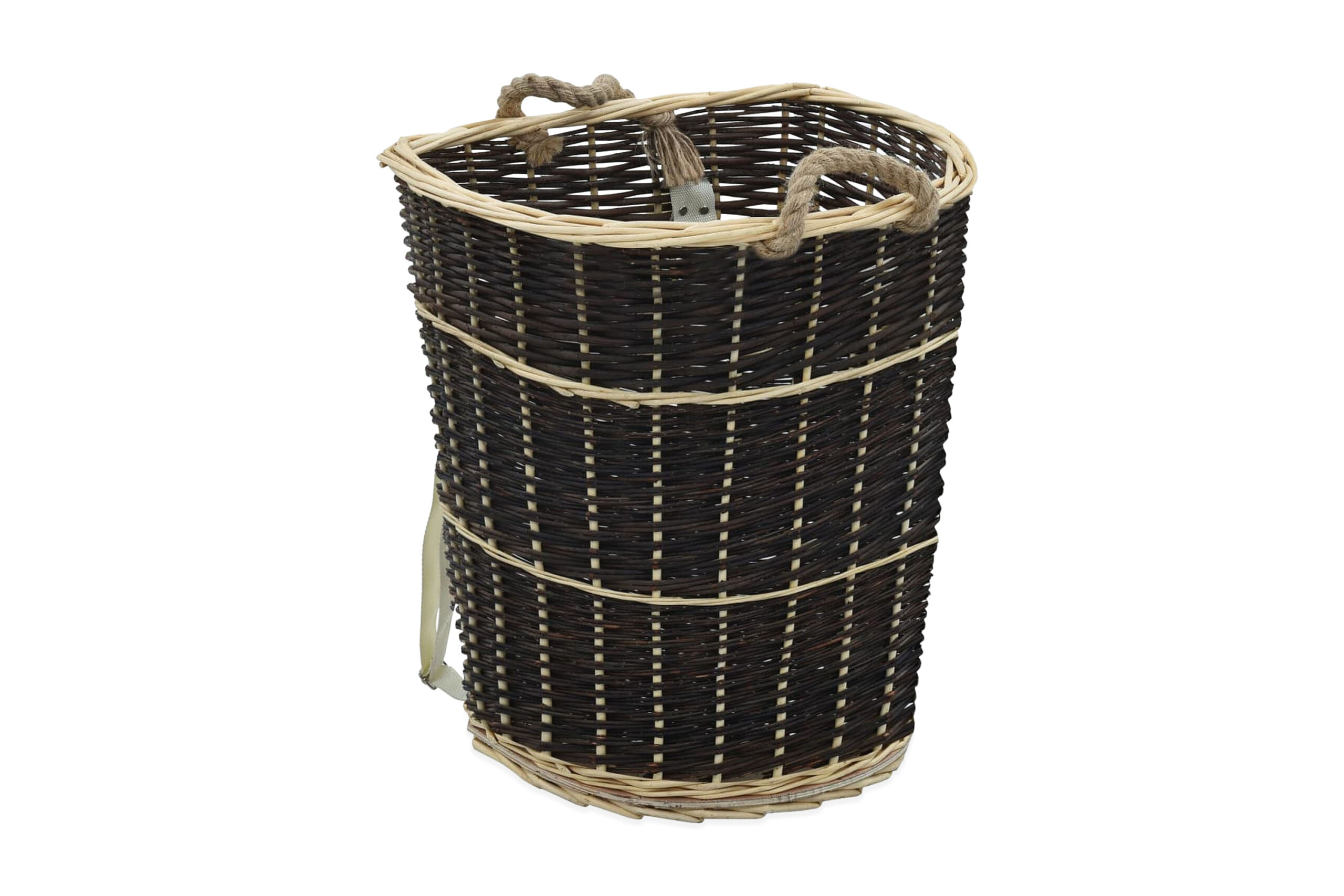Polttopuun kantoreppu hihnoilla 57x51x69cm luonnollinen paju - Ruskea