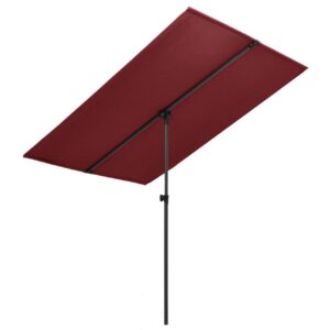 Aurinkovarjo alumiinitanko 180x130 cm viininpunainen - Punainen