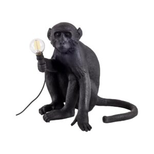 Monkey lamp black sitting -pöytävalaisin