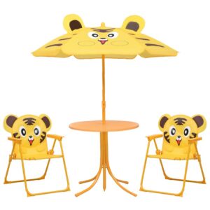 3-osainen lasten puutarhan bistrosarja aurinkovarjolla kelt. -
