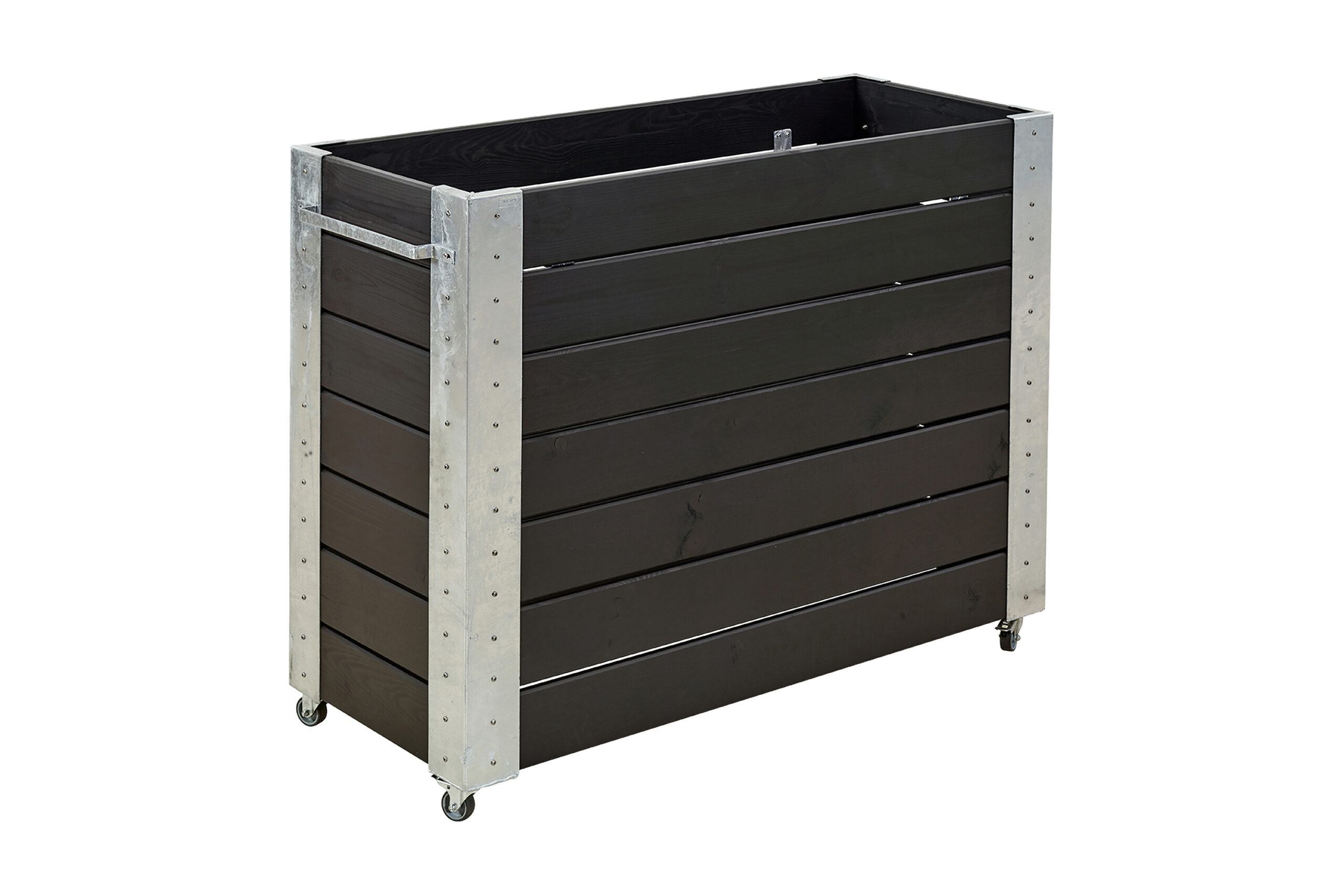 PLUS Cubic Kukkalaatikot pyörillä 50x120x95 cm - Musta