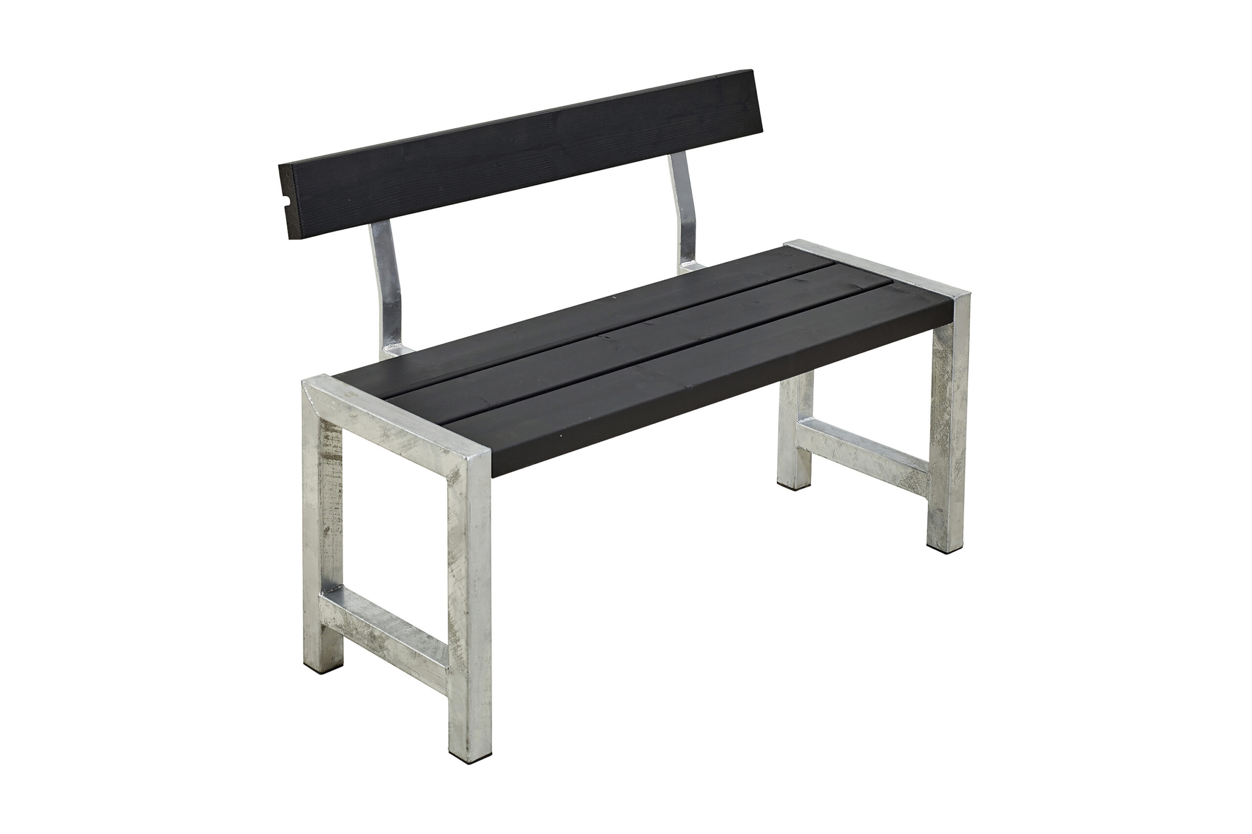 PLUS Parvekepenkki Selkänojalla 127 cm - Musta