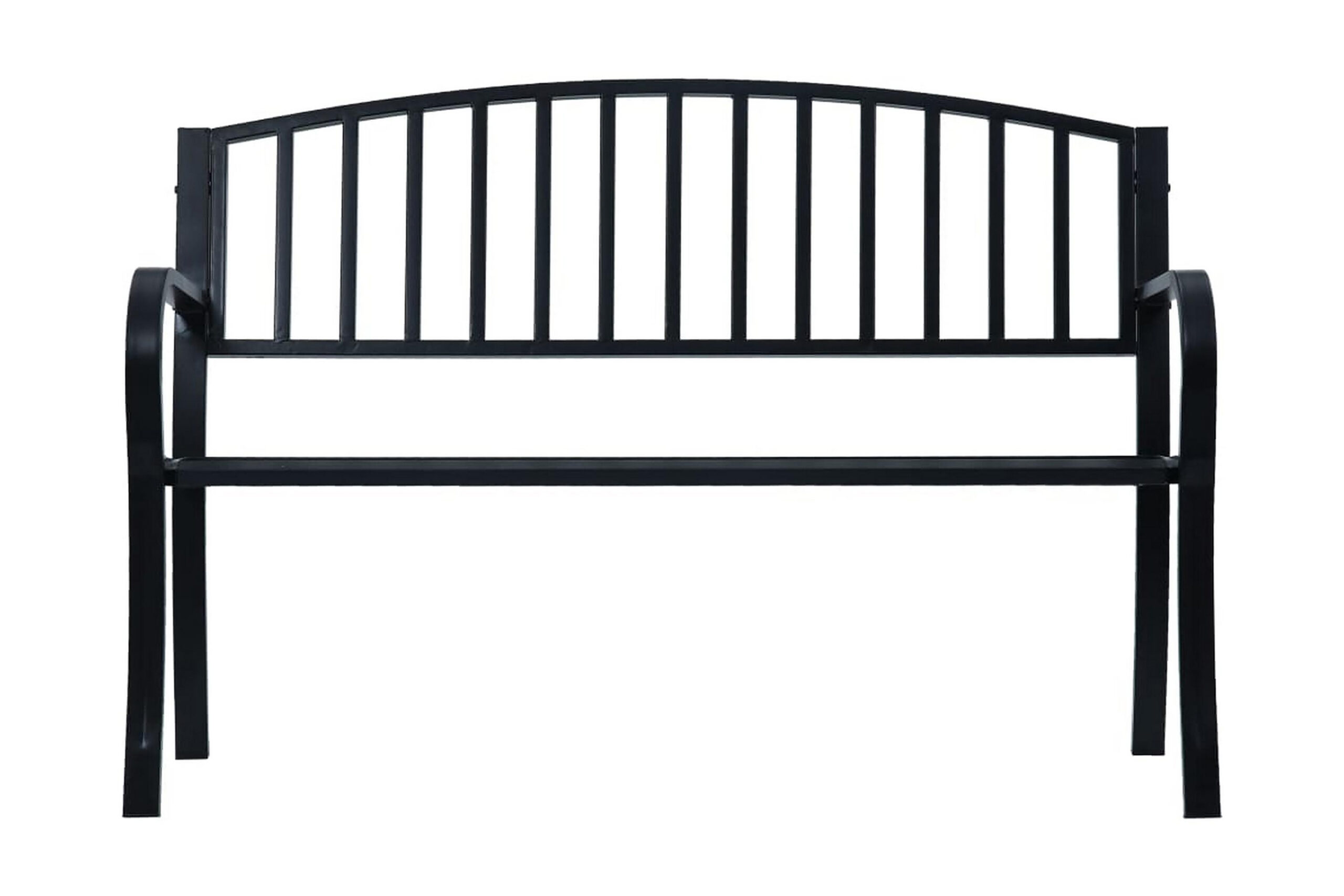 Puutarhapenkki 125 cm musta teräs - Musta