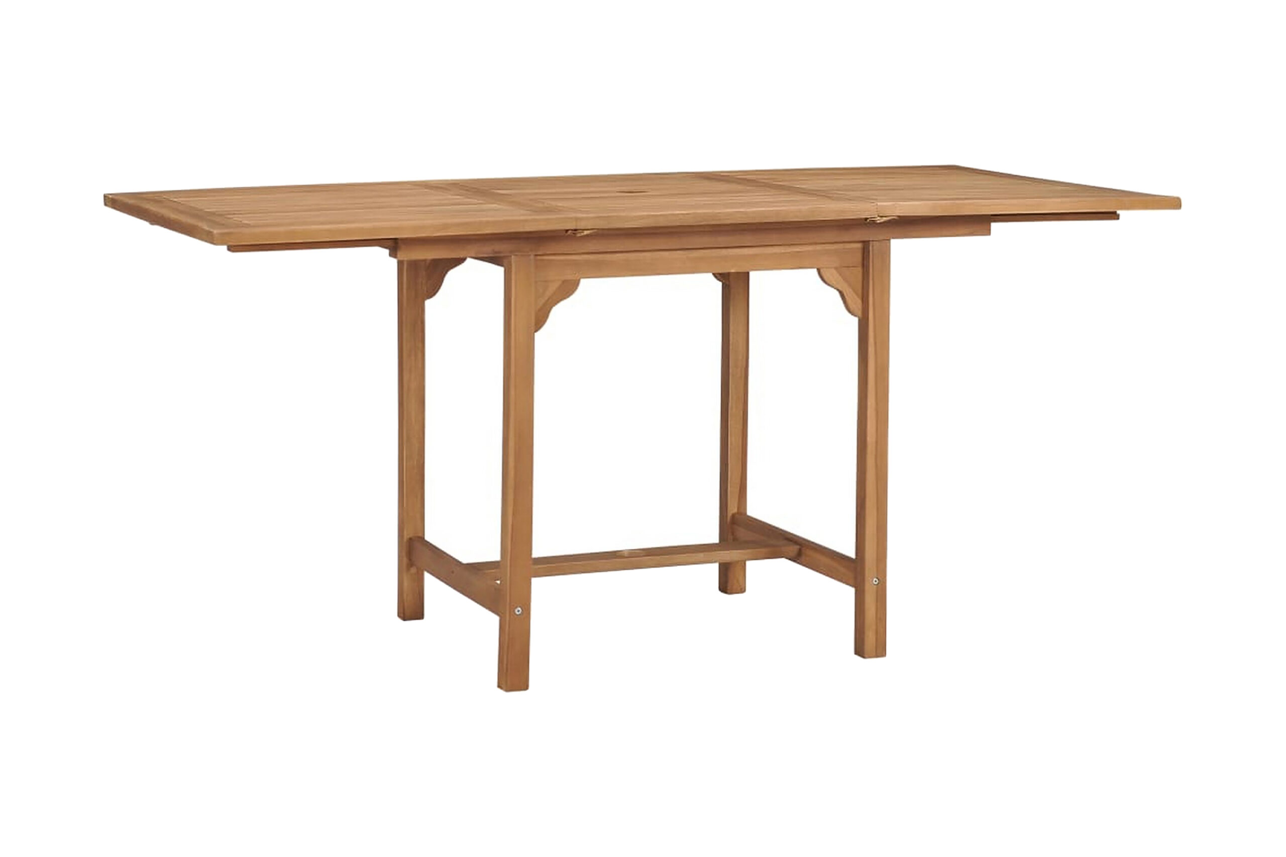 Jatkettava puutarhapöytä (110-160)x80x75 cm täysi tiikki - Ruskea