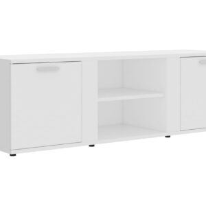TV-taso valkoinen 120x34x37 cm lastulevy - Valkoinen