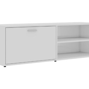 TV-taso korkeakiilto valkoinen 120x34x37 cm lastulevy - Valkoinen