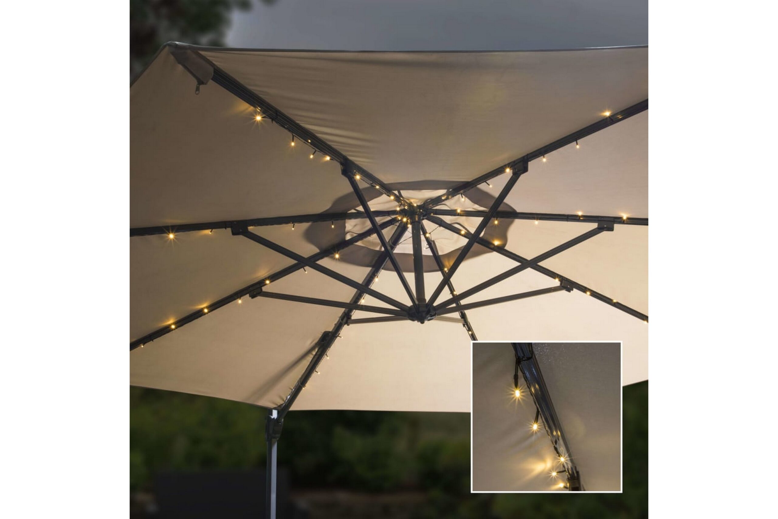 HI Aurinkovarjon LED -valonauha 130 cm - Valkoinen