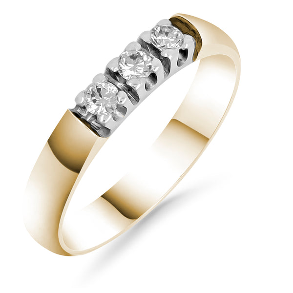 Silván Ariel timanttisormus 0,15ct, keltakultaa, vihkisormukset