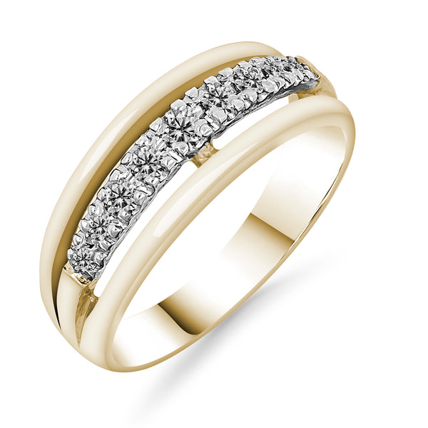 Silván Daria timanttisormus 0,15ct, keltakultaa, vihkisormukset