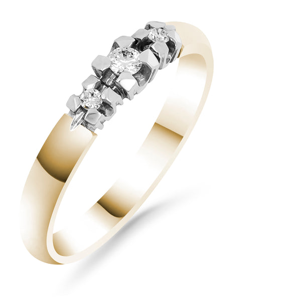 Silván Charlotte timanttisormus 0,09ct, keltakultaa, vihkisormukset