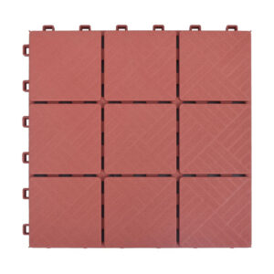 Terassilaatat 10 kpl punainen 30,5x30,5 cm muovi -
