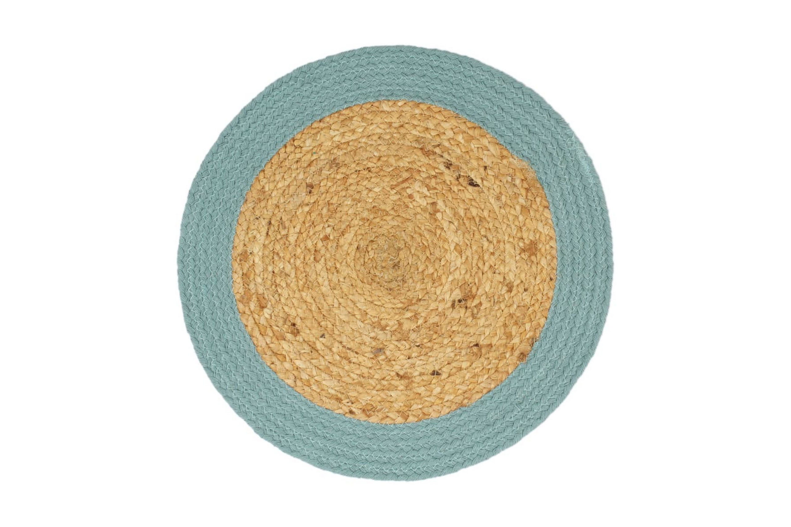 Tabletit 6 kpl luonnollinen/vihreä 38 cm juutti ja puuvilla -