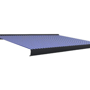 Moottoroitu kasettimarkiisi 400x300 cm sininen ja valkoinen -